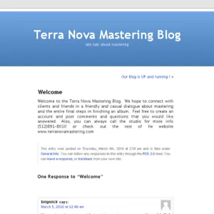 Terra Nova Mastering Blog