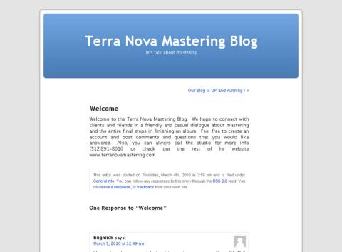 Terra Nova Mastering Blog